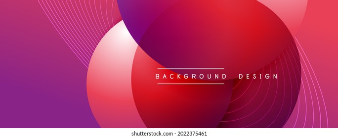 Gradient circles with shadows. Vector techno abstract background. Modern overlapping forms wallpaper background, design template