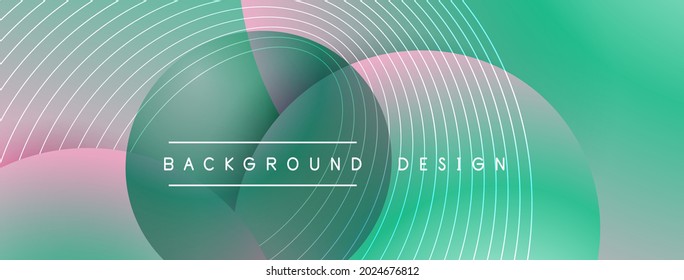 Gradient circles with shadows. Vector techno abstract background. Modern overlapping forms wallpaper background, design template