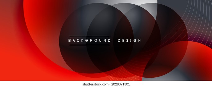 Gradient circles with shadows. Vector techno abstract background. Modern overlapping forms wallpaper background, design template