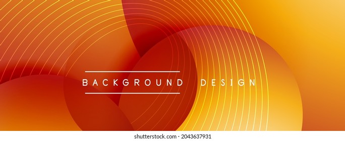 Gradient circles with shadows. Vector techno abstract background. Modern overlapping forms wallpaper background, design template