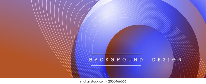 Gradient circles with shadows. Vector techno abstract background. Modern overlapping forms wallpaper background, design template