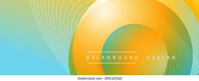 Gradient circles with shadows. Vector techno abstract background. Modern overlapping forms wallpaper background, design template