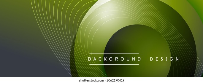 Gradient circles with shadows. Vector techno abstract background. Modern overlapping forms wallpaper background, design template