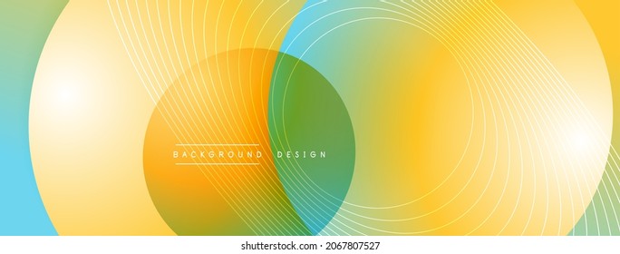 Gradient circles with shadows. Vector techno abstract background. Modern overlapping forms wallpaper background, design template