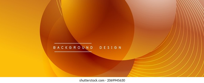 Gradient circles with shadows. Vector techno abstract background. Modern overlapping forms wallpaper background, design template