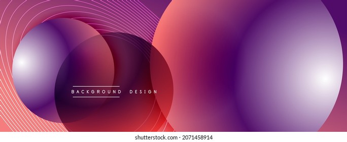 Gradient circles with shadows. Vector techno abstract background. Modern overlapping forms wallpaper background, design template