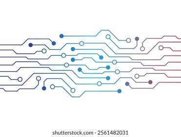 Gradient Circuit Board Technology Background Vector. 