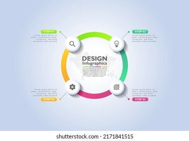 Gradient circular infographic element design