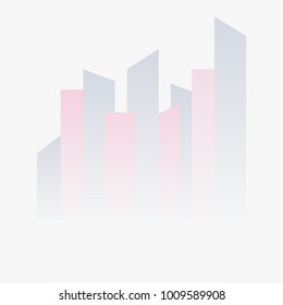 Gradient cityscape. Skyline in soft color background. Vector EPS 10