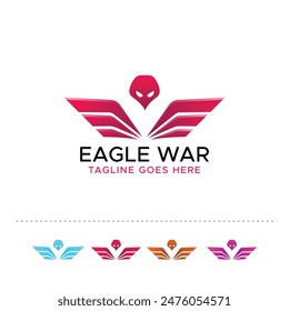 Gradient Clean Eagle Logo Design 