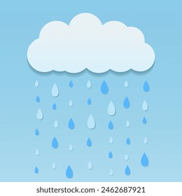 gradient cloud with falling rain illustration design