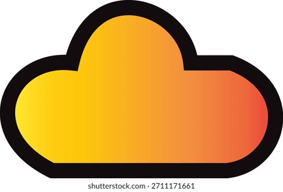 Ícone de nuvem de gradiente em tons laranja-amarelos. Representa tempo, armazenamento, computação em nuvem e previsão.
