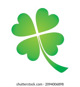 Gradient clover leaf illustration, lucky leaf.
