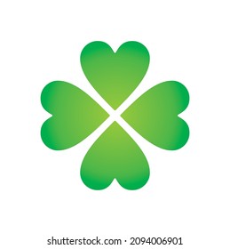 Gradient clover leaf illustration, lucky leaf.