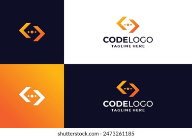 Gradient coding logo design inspiration