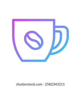 Gradient Coffee Cup with Bean Icon Artwork