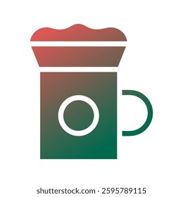 Gradient Coffee Cup Icon in Minimalist Style
