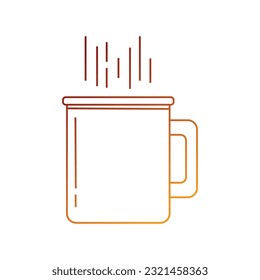 Gradient coffee mug drink isolated icon vector illustration design.