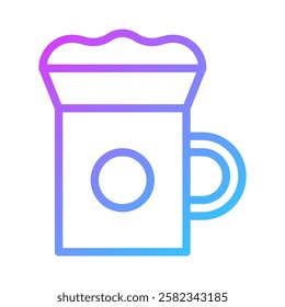 Gradient Coffee Mug Icon, Isolated Illustration