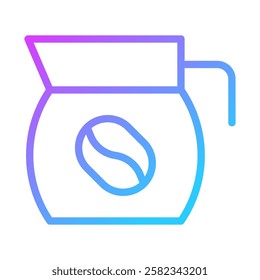 Gradient Coffee Pot Icon Minimalist Illustration