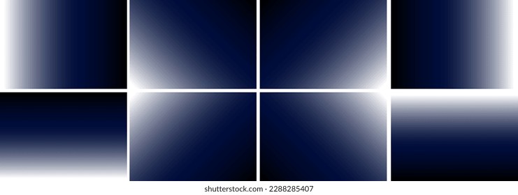 Gradient. Collection of abstract fabric backgrounds with space for design. Artistic background for design. Combination of black, blue, white colors.