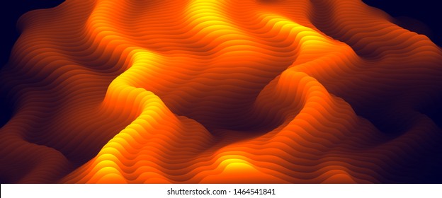 Gradient color 3D flame fluid shape vector abstract background, dynamic dimensional design element in motion, trendy modern style.
