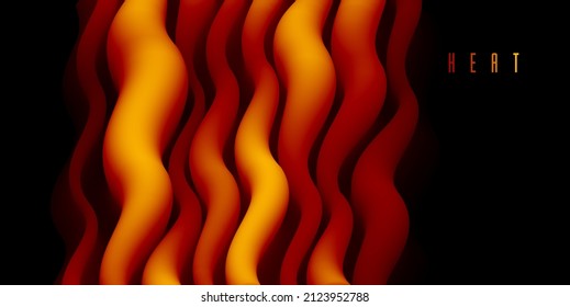 Gradient color 3D flame fluid shape vector abstract background, dynamic dimensional design element in motion, trendy modern style.