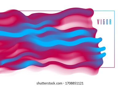 Gradient color 3D fluid shape vector abstract background, dynamic dimensional design element in motion, trendy modern style.