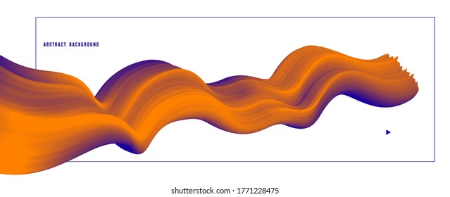 Gradient color 3D fluid shape vector abstract background, dynamic dimensional design element in motion, trendy modern style.