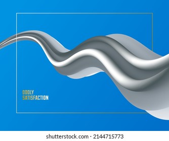 Gradient color 3D fluid shape vector abstract background, dynamic dimensional design element in motion, trendy modern style.