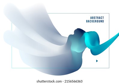 Gradient color 3D fluid shape vector abstract background, dynamic dimensional design element in motion, trendy modern style.