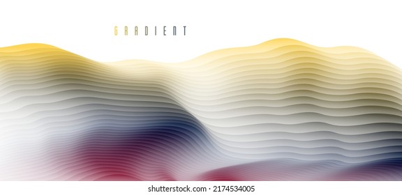 Gradient color 3D fluid shape vector abstract background, dynamic dimensional design element in motion, trendy modern style.