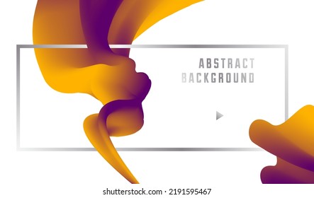 Gradient color 3D fluid shape vector abstract background, dynamic dimensional design element in motion, trendy modern style.