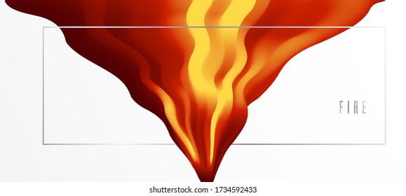 Gradient color 3D volcano fluid shape vector abstract background, dynamic dimensional flame design element in motion, trendy modern style.