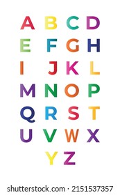 Gradient color alphabet design vector
