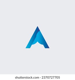 Gradient color alphabet letter A shape logo vector template,Modern abstract A name business brand identity logo design