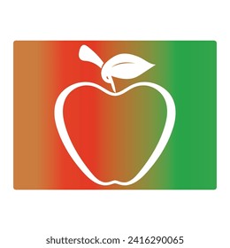 Gradient color apple background vector illustration