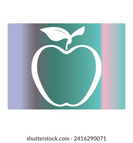 Gradient color apple background vector illustration