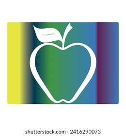 Gradient color apple background vector illustration