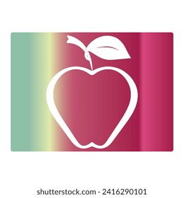 Gradient color apple background vector illustration