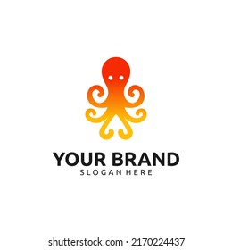 Gradient color arrow octopus logo design