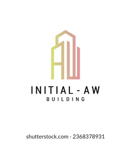 Color del degradado Diseño del logotipo de texto AW