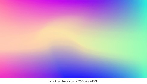Fondo de color degradado. Abstractas color rosa azul textura de neón. Ruido de acuarela amarillo bolso holográfico. Malla de color pastel desenfocada y vibrante. Ilustración vectorial.
