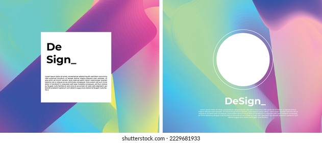 gradient color background. Colorful post design template with Dummy Text for Web Design, Landing Pages, banners, posters and Printables.