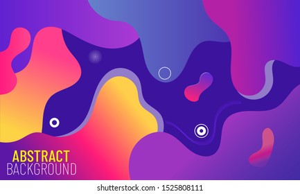 Gradient color background design. Abstract geometric background with liquid forms - vector