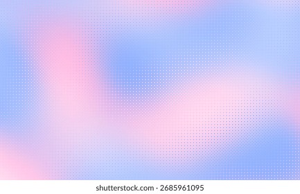 Gradient color background with geometric halftone pattern.