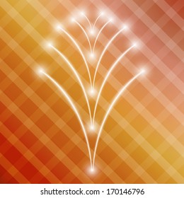 gradient color background ( red, yellow ) with squares and shining stars