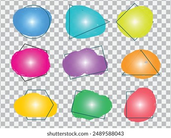 Gradient color background text box design with geometric shapes
