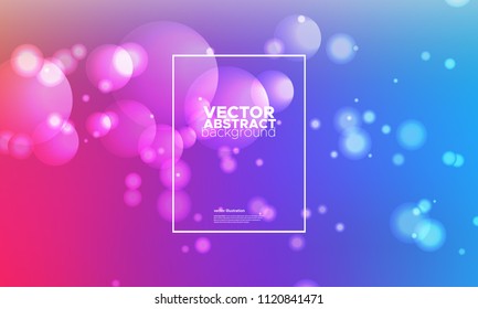 Gradient Color Banner With Bokeh, Mesh colour Background, Vector Illustration