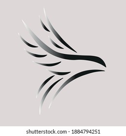 Gradient color bird logo for brands